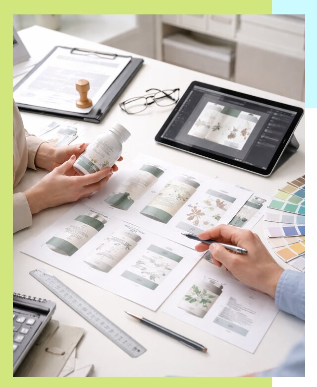 Профессиональная разработка дизайна и текста этикетки продукции в Людинове