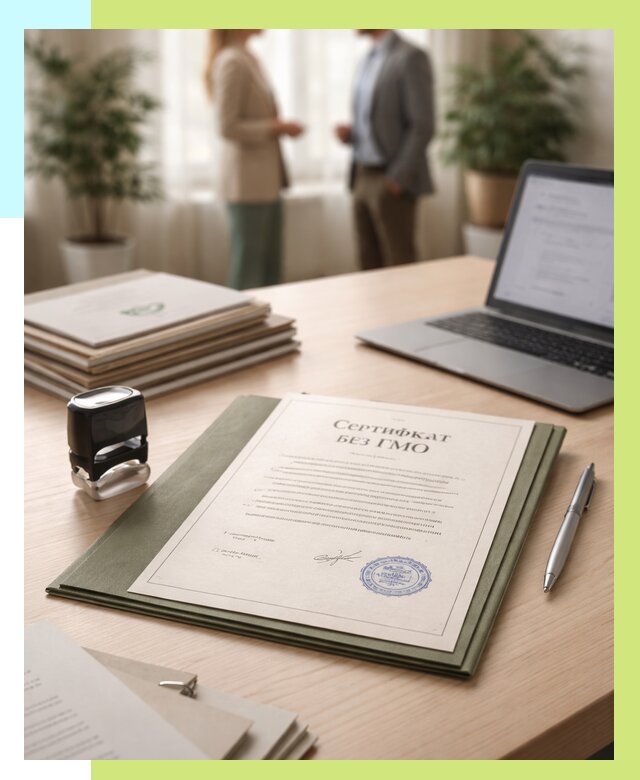 Сертификат без ГМО в Людинове от 7634 р. оформить срочно Алешин-Люд